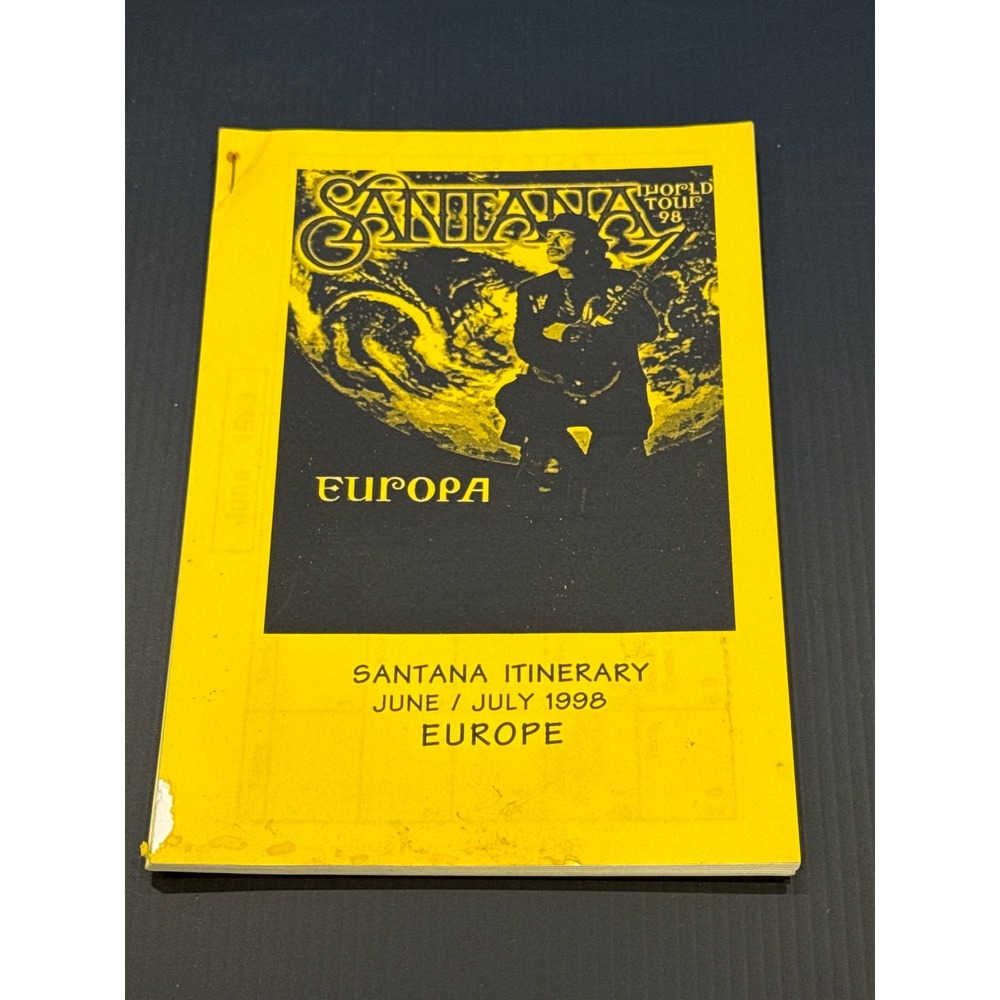 Vintage Santana World Tour 98 Europa Itinerary Book June July 1998 Europe Rare